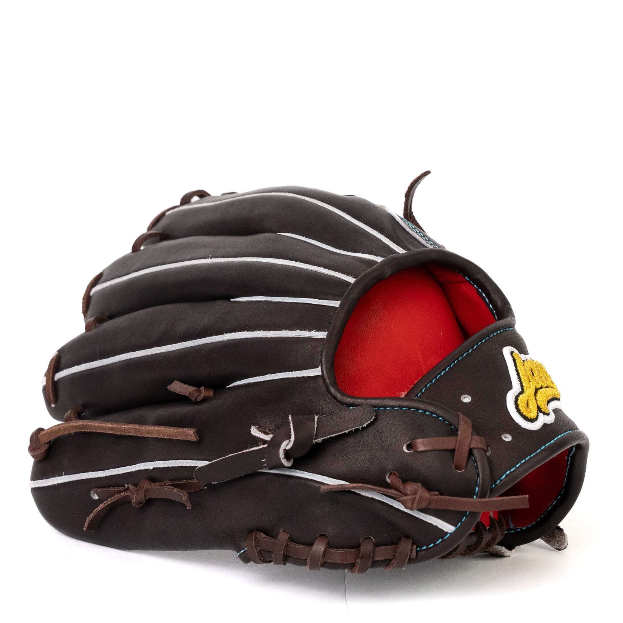 Jax Fielding Glove EN-7 Infield Chocolate RHT 11.75" showcasing its flexible design and deep pocket for precision play.