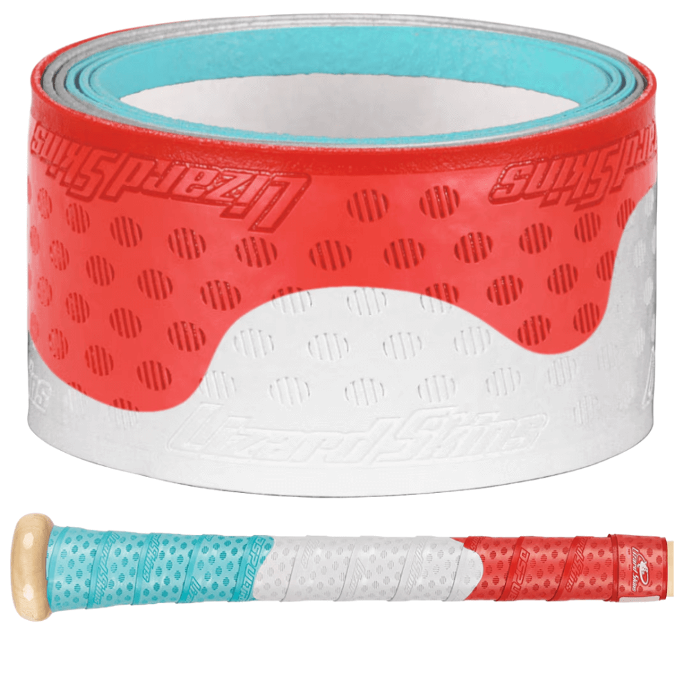 Lizard Skins DSP Ultra Bat Grip in Patriotic Pop colors, designed for enhanced grip and performance in baseball.