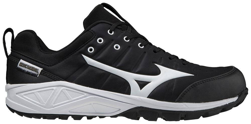 Mizuno Ambition 2 Men's Turf Shoe in black and white for optimal performance on grass and artificial turf surfaces.
