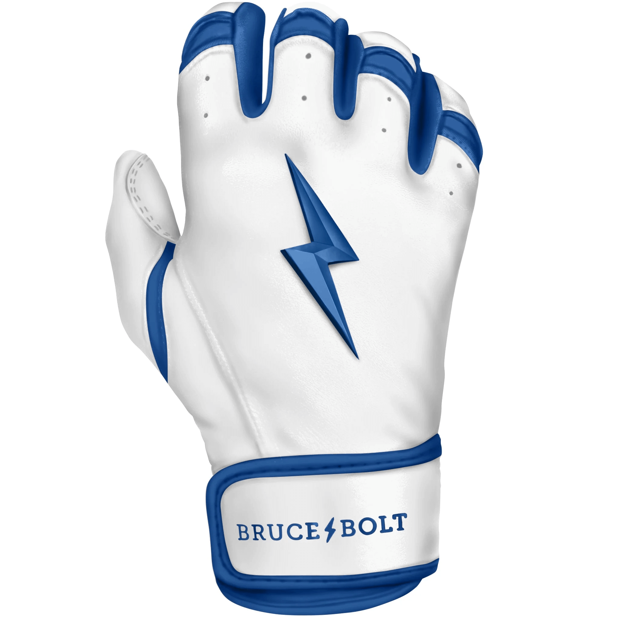 Bruce Bolt Premium Pro Chrome Short Cuff Batting Gloves - Royal
