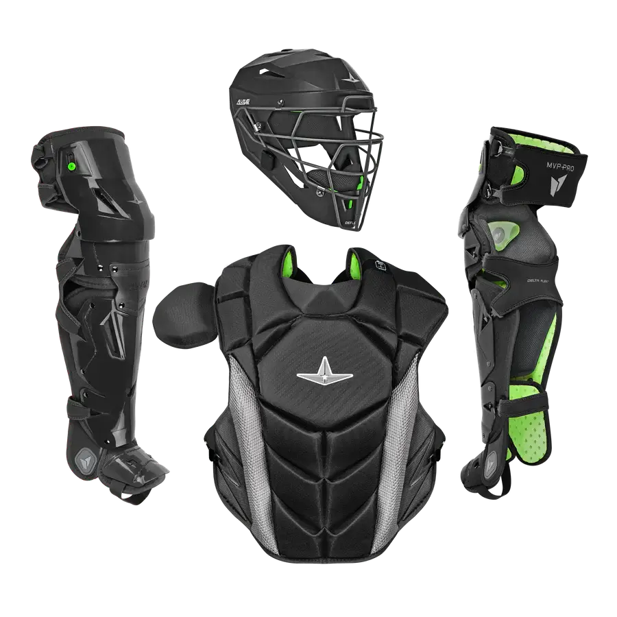 All-Star MVP Pro Series Small Youth Catchers Kit NOSCAE full set – NOSCAE certified youth gear in black