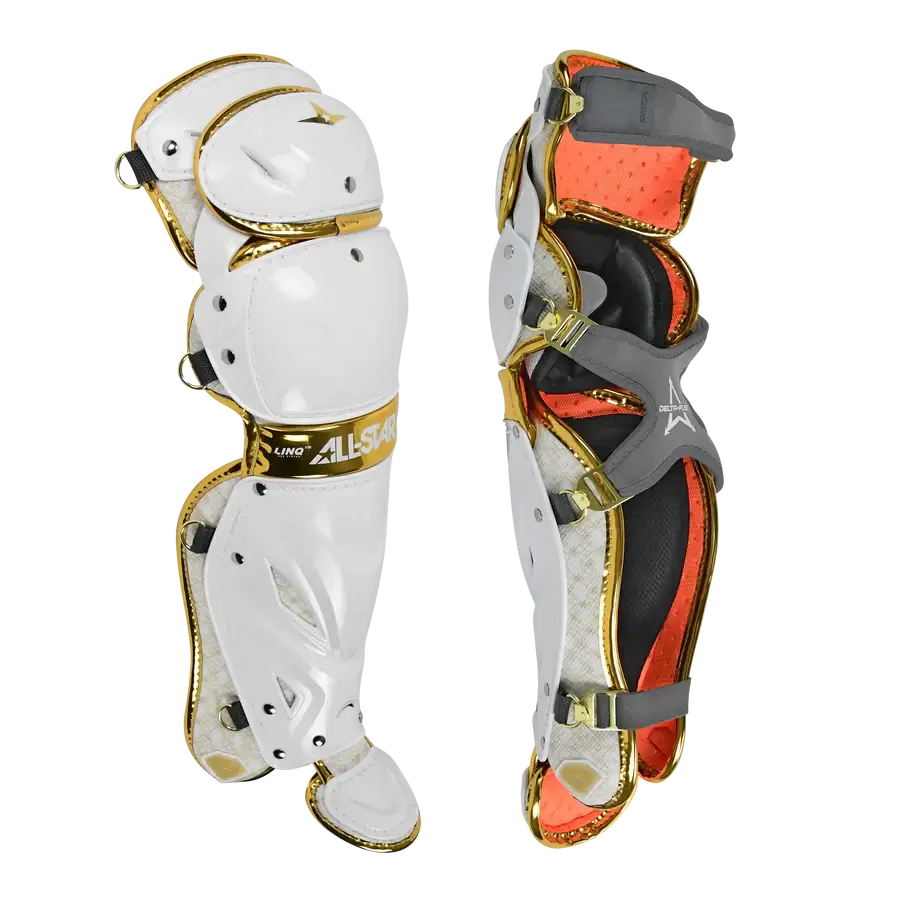 All-Star MVP PRO PHX White Gold Diamond Collection Catchers Set Adult, luxury fastpitch catcher's gear with standout gold accents.
