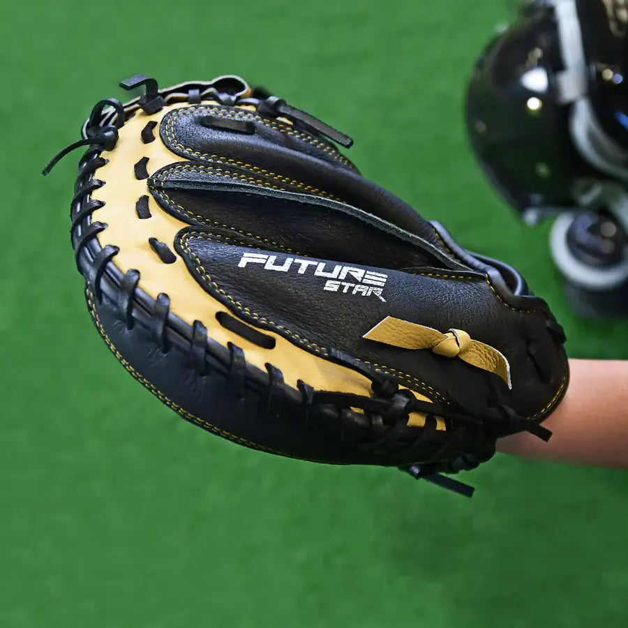All-Star Adult Future Star Catcher's Mitt 33.5" featuring lightweight design and Pro Guard Padding for comfort.