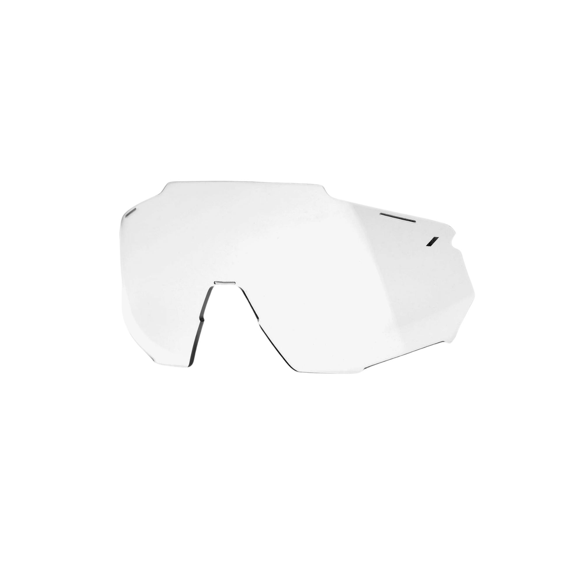 100% Racetrap 3.0 replacement lens in clear, designed for optimal light transmission and protection.
