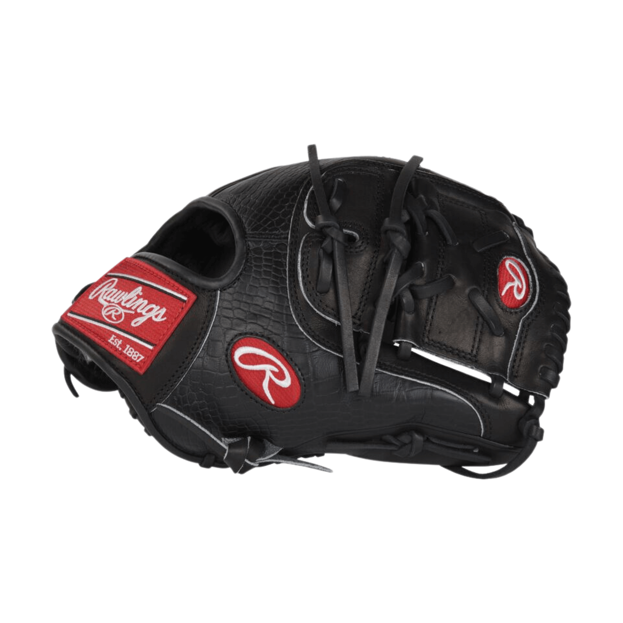 Rawlings Pro Preferred Series J.Degrom 11.75" pitcher's glove in black, featuring a 2-piece solid web design.