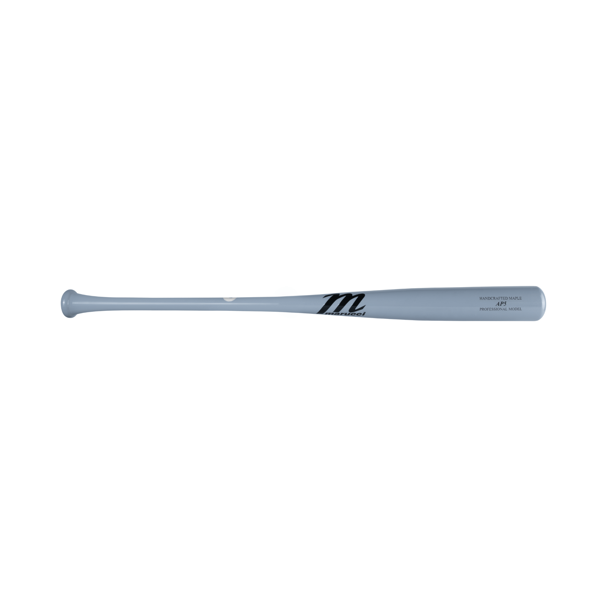 Marucci AP5 Pro Model wood bat in gunship gray, featuring a tapered knob, large barrel, and end-loaded feel for power hitters.
