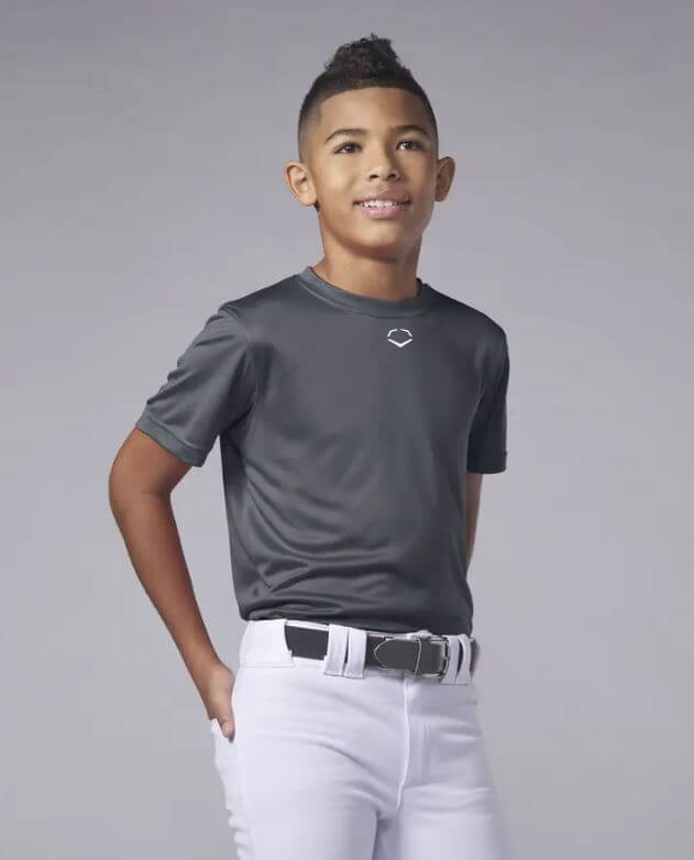 Evoshield Youth E306 Tech Tee Charcoal front view