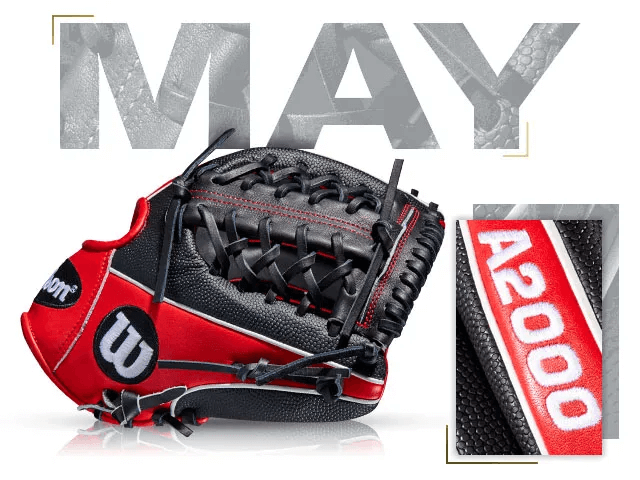 Wilson A2000 1789 SS glove featured in May 2017, showcasing double stripes and quality craftsmanship.
