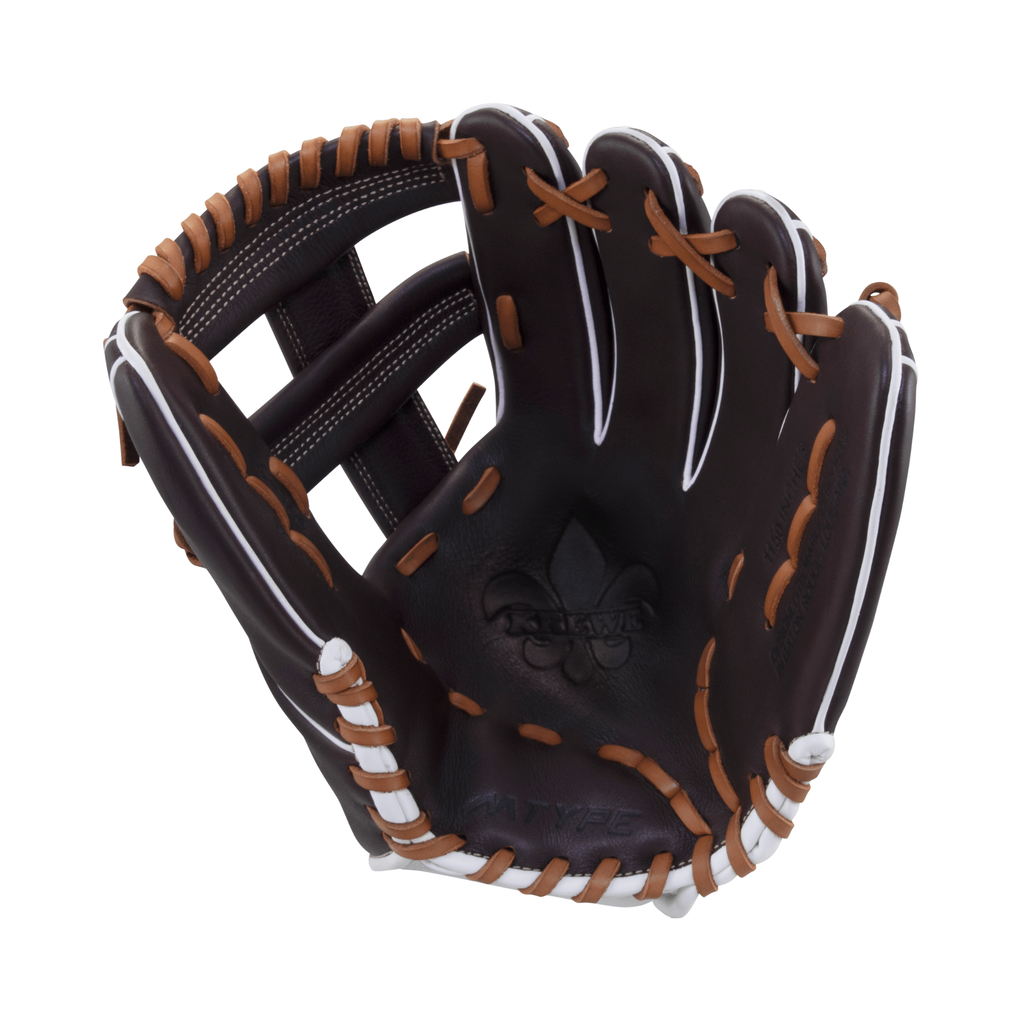 Marucci Krewe M Type 43A4 11.5" right-hand throw glove featuring smooth cowhide leather and cushioned palm lining.