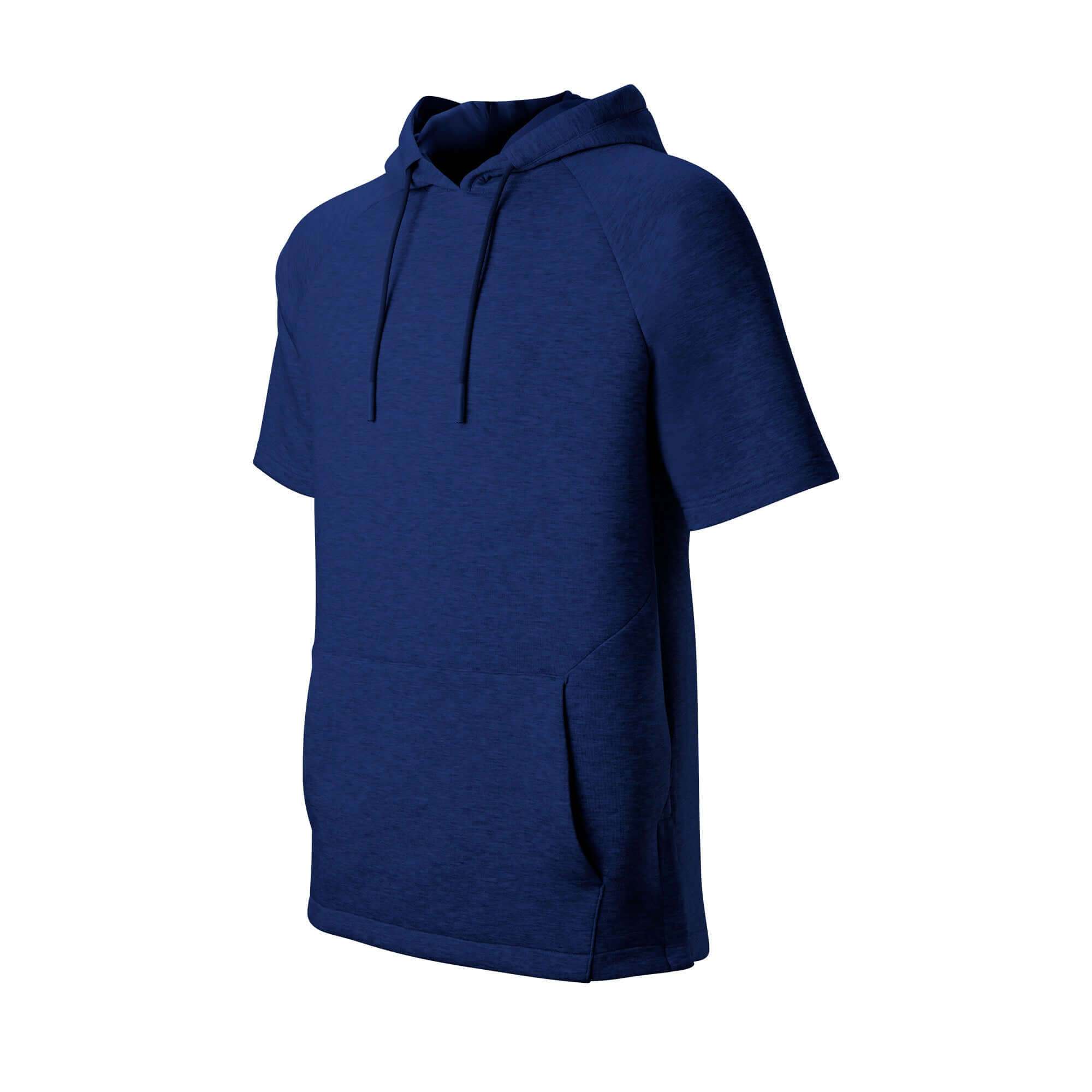 Evoshield Men's Pro Team Short Sleeve Hoodie 2.0 in navy blue with hood and side vents for ultimate comfort.