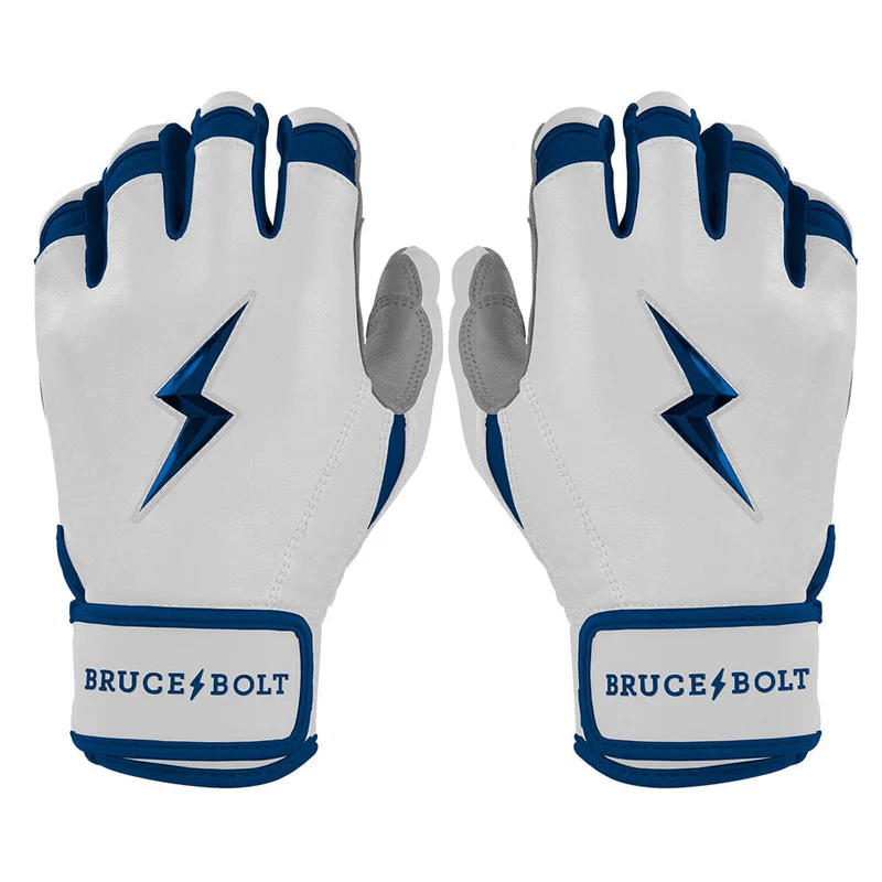 Bruce Bolt Youth Premium Pro Chrome Short Cuff Batting Gloves Navy