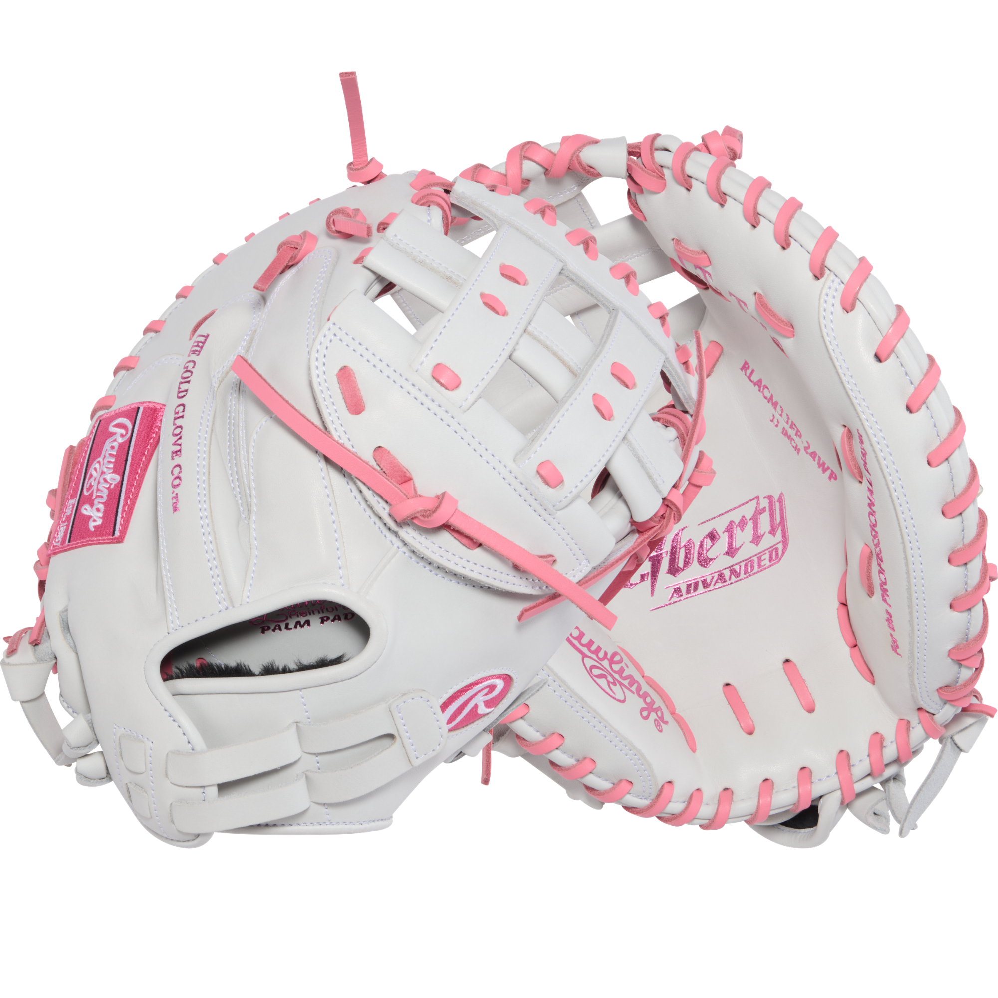 Rawlings Liberty Advanced 33" Fastpitch Catcher's Mitt back and front combination with Rawlings logo