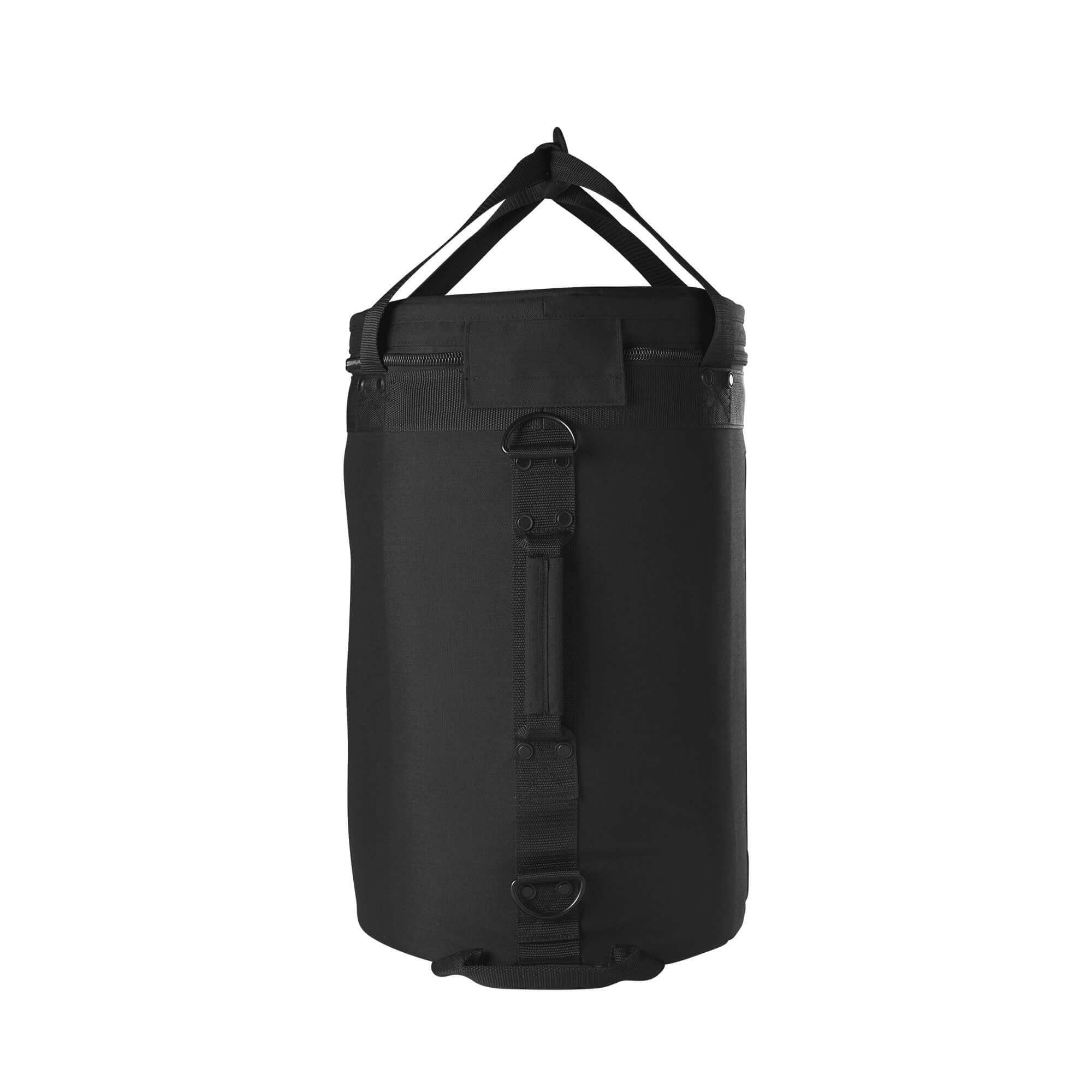 EvoShield Ball Bag in black, designed to carry multiple baseballs or softballs, featuring durable straps and water-resistant bottom.