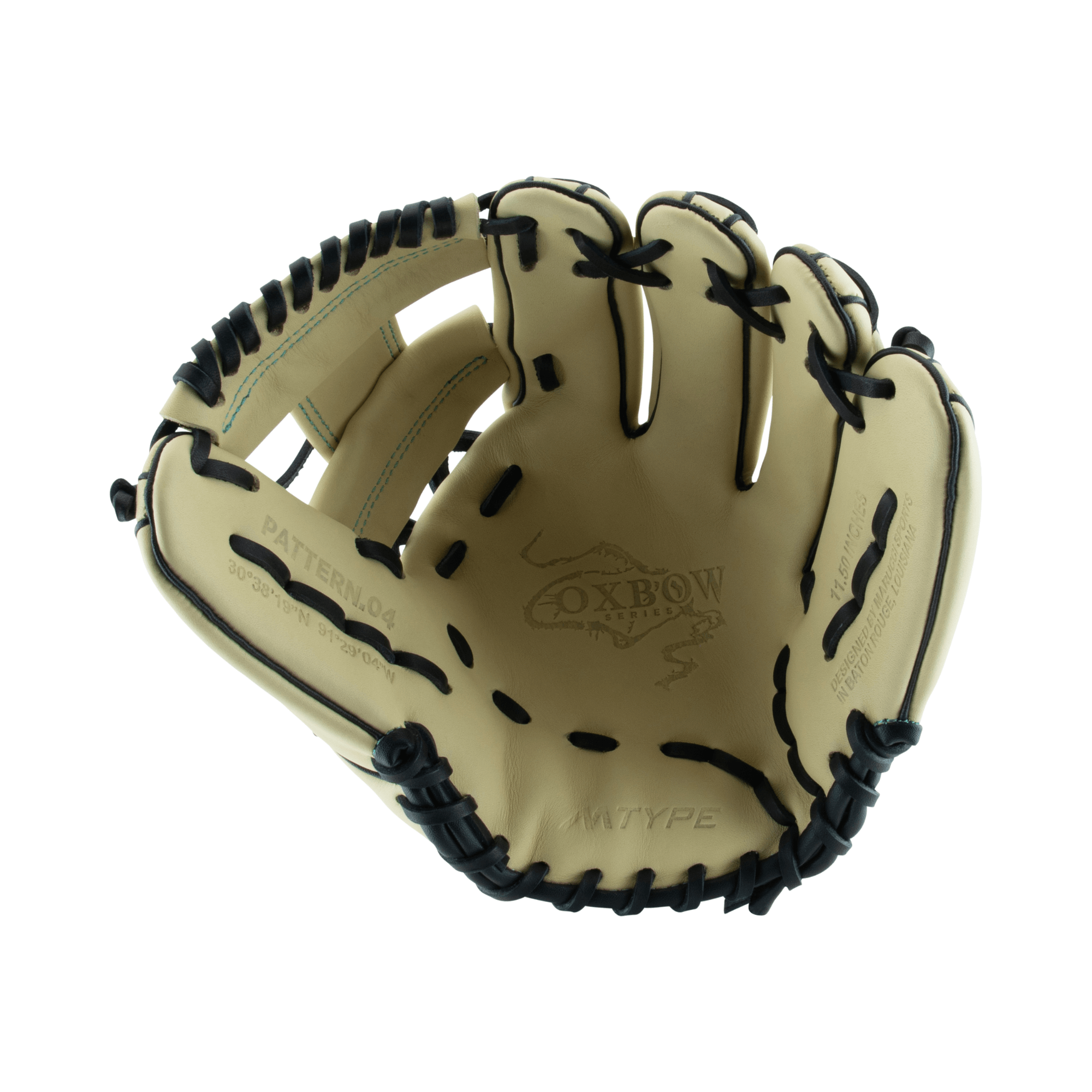 Marucci Oxbow Series 43A2 11.50 I-Web baseball glove showing the interior and leather features.