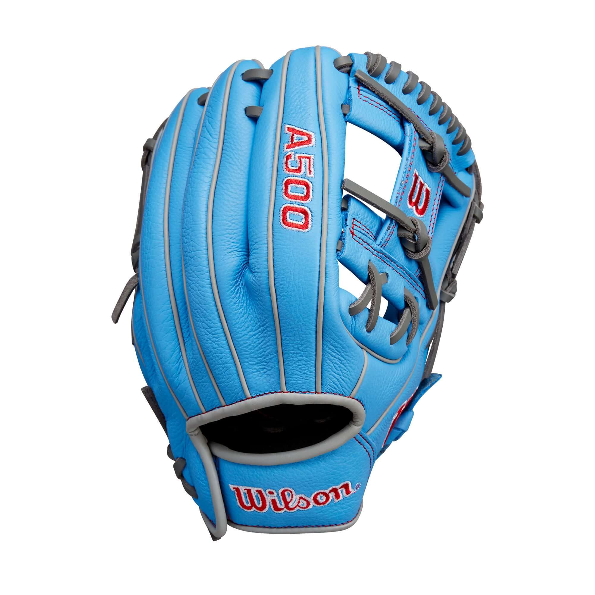Wilson A500 Utility Youth Baseball Glove Blue/Grey/Red 11" LHT