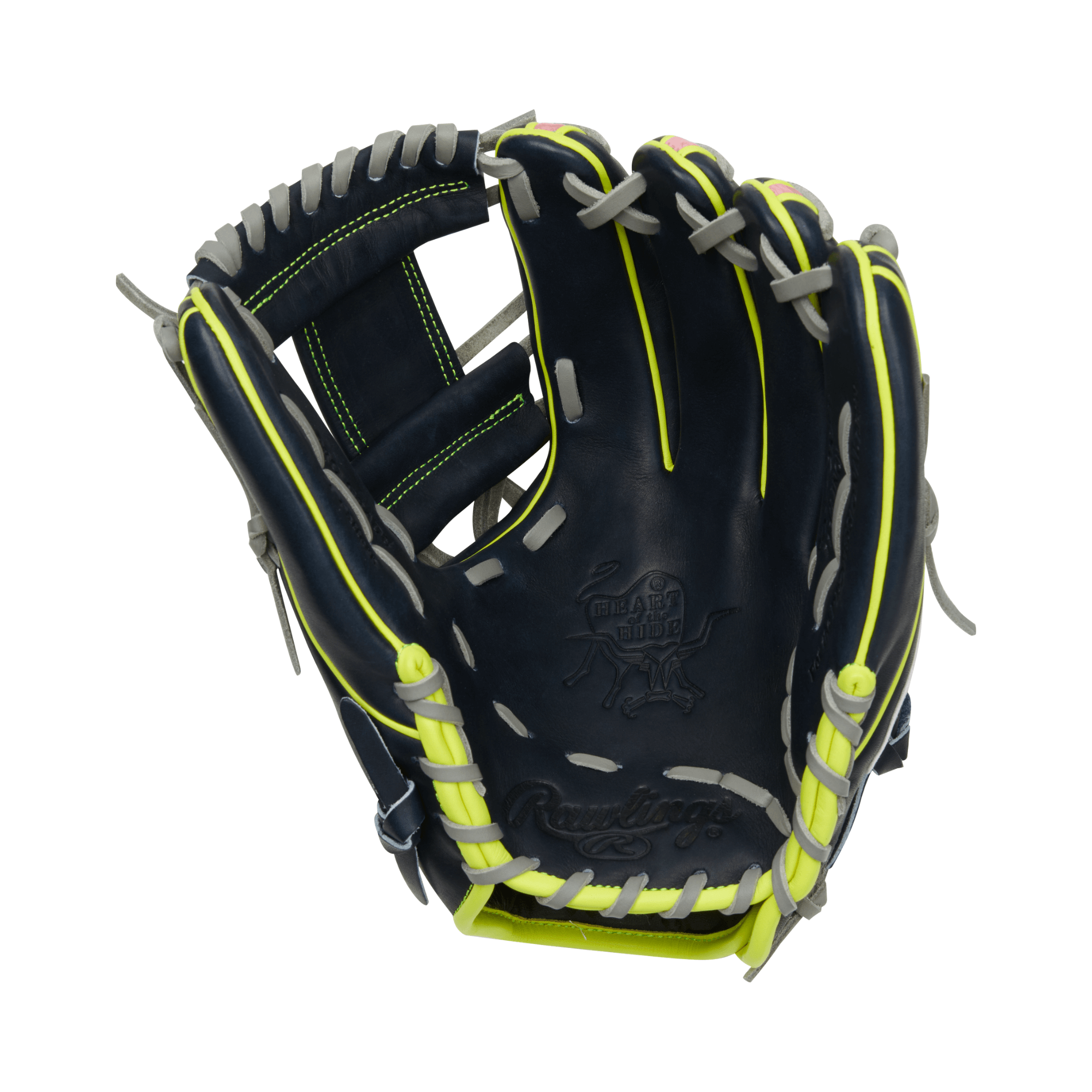 Rawlings PRO315-2NPY 11.75" baseball glove featuring pink stamped camo pattern and Pro I™ web design.