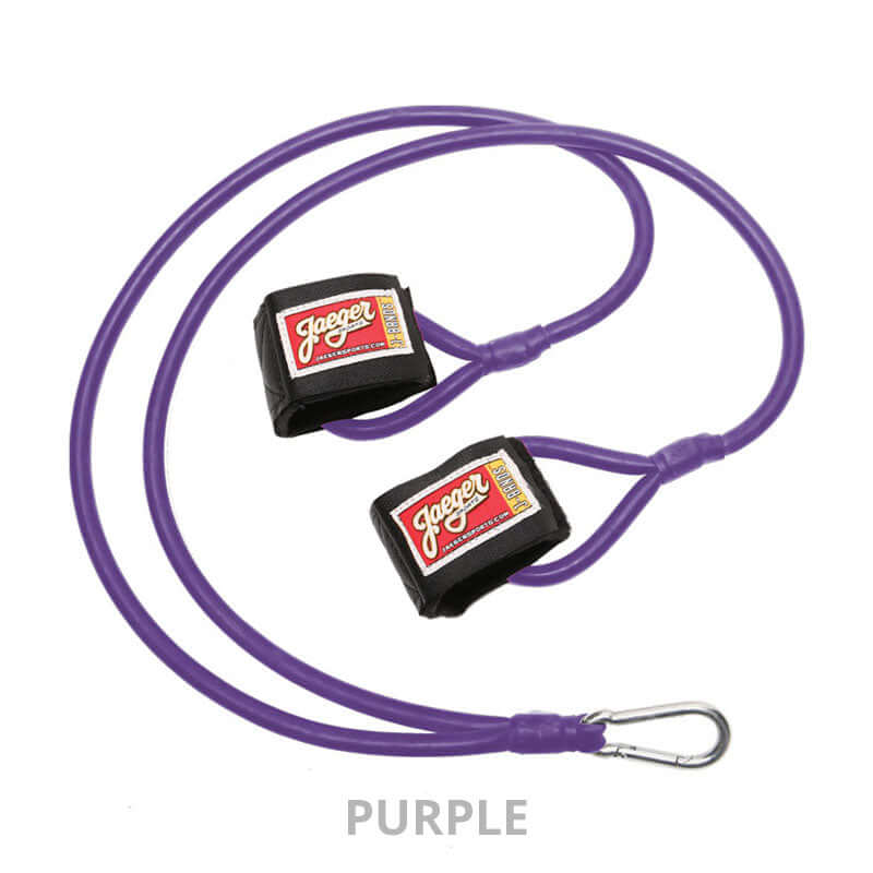 Jaeger Sports J-Bands in purple, designed for rotator cuff exercises and injury prevention for athletes.