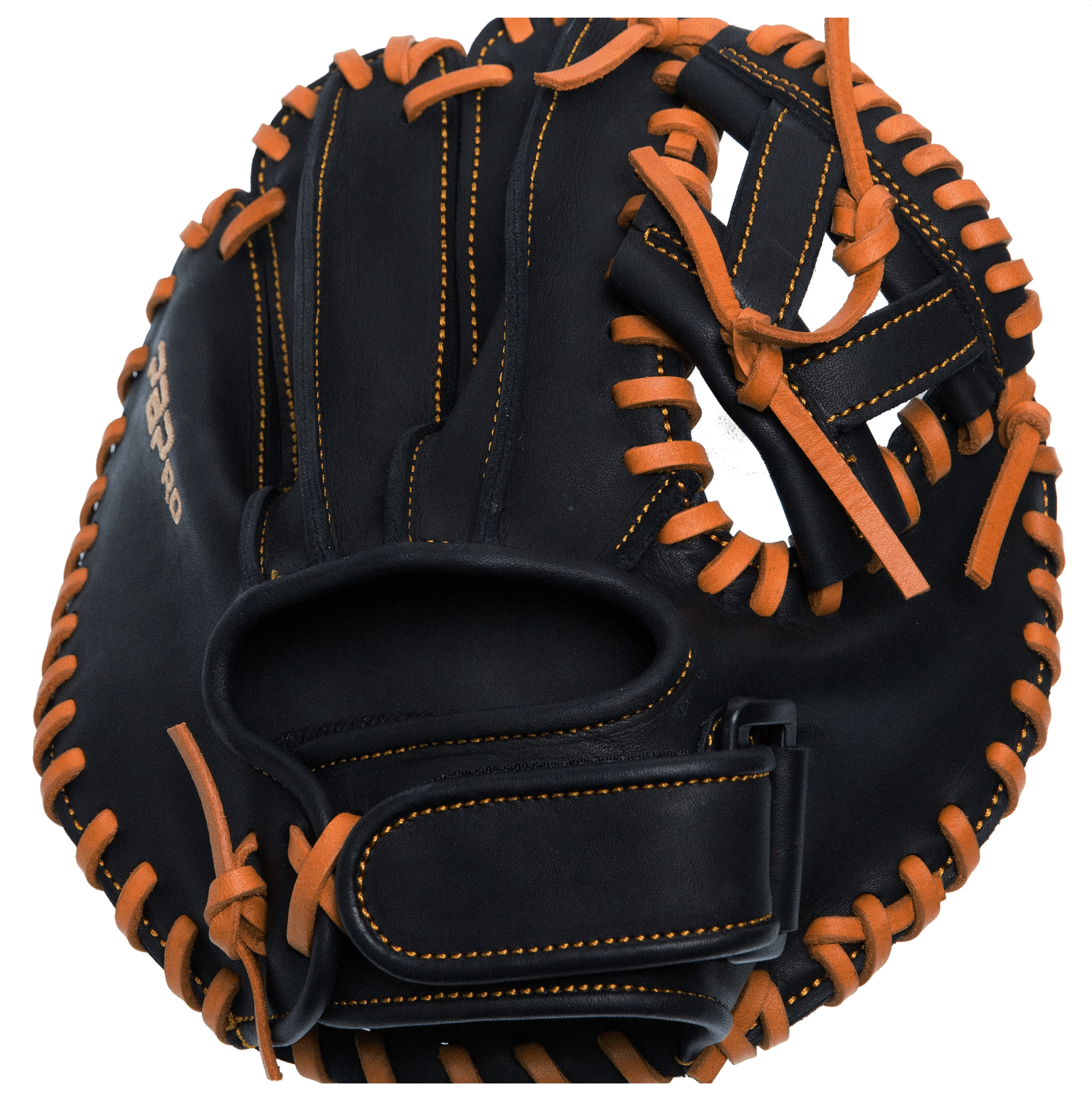 PBPRO Transfer Trainer Glove with full grain leather shell and dual lacing for infield training, 9.5 inches in size.