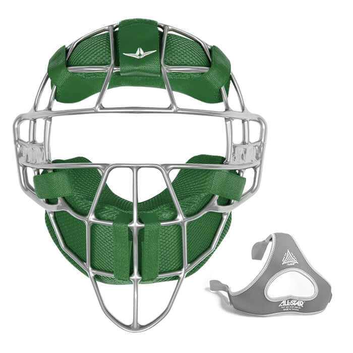 All-Star Axis Traditional Face Mask in green with magnesium frame and protective chin pad