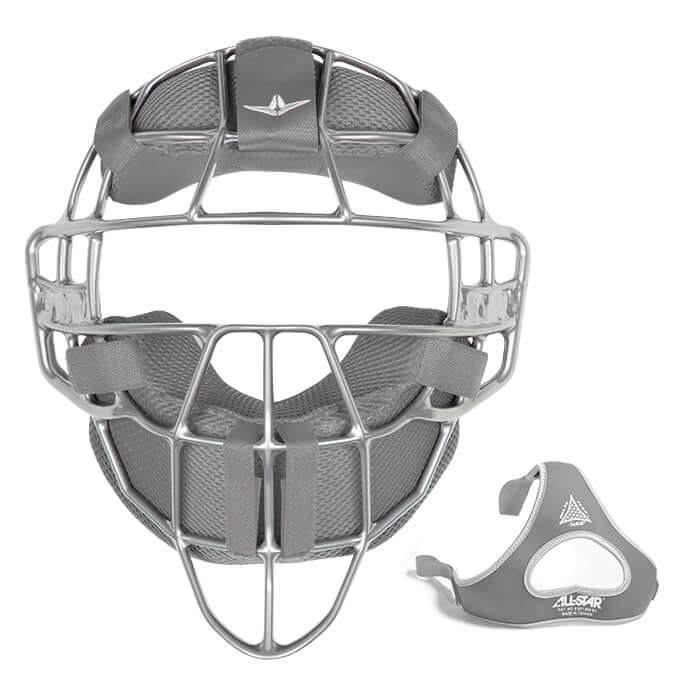 All-Star Axis Traditional Face Mask in gray with magnesium frame and mesh pads for enhanced protection and comfort.