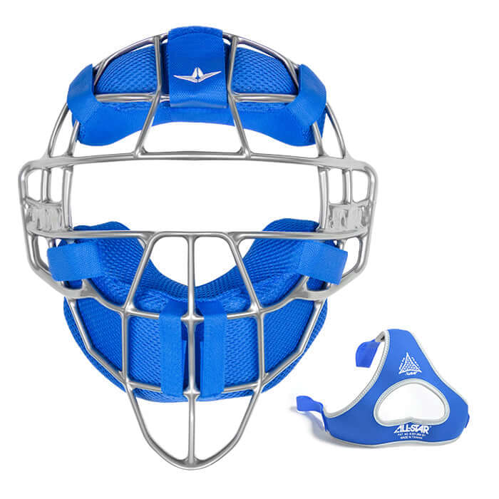 All-Star Axis Traditional Face Mask in blue, featuring magnesium construction and mesh pads for optimal protection.