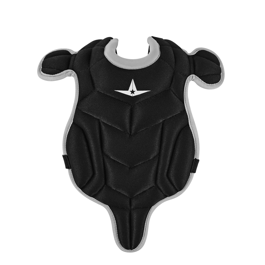 All-Star Future Star catcher's chest protector designed for ages 7-9, featuring integrated shoulder pads and easy fit system.