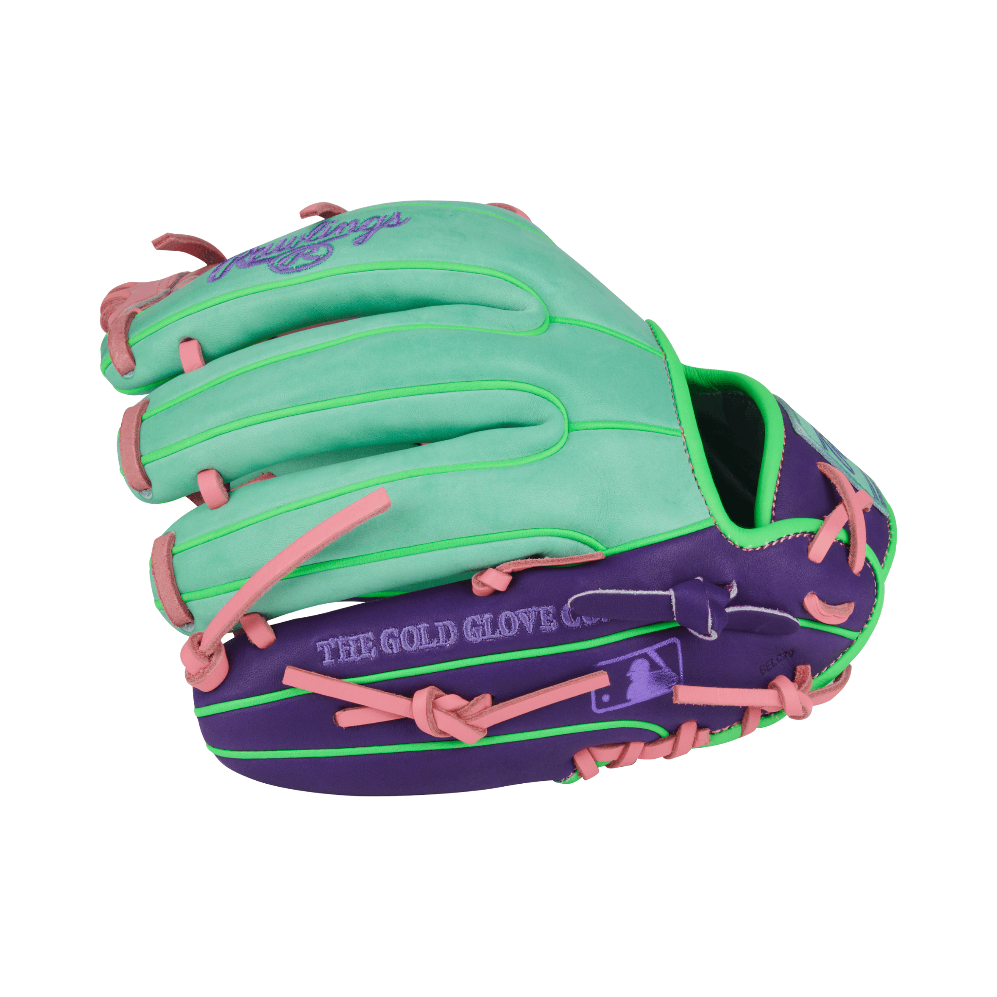 Rawlings Heart of the Hide Contour Fit Infield Baseball Glove 11.5" Mint/Purple/Pink