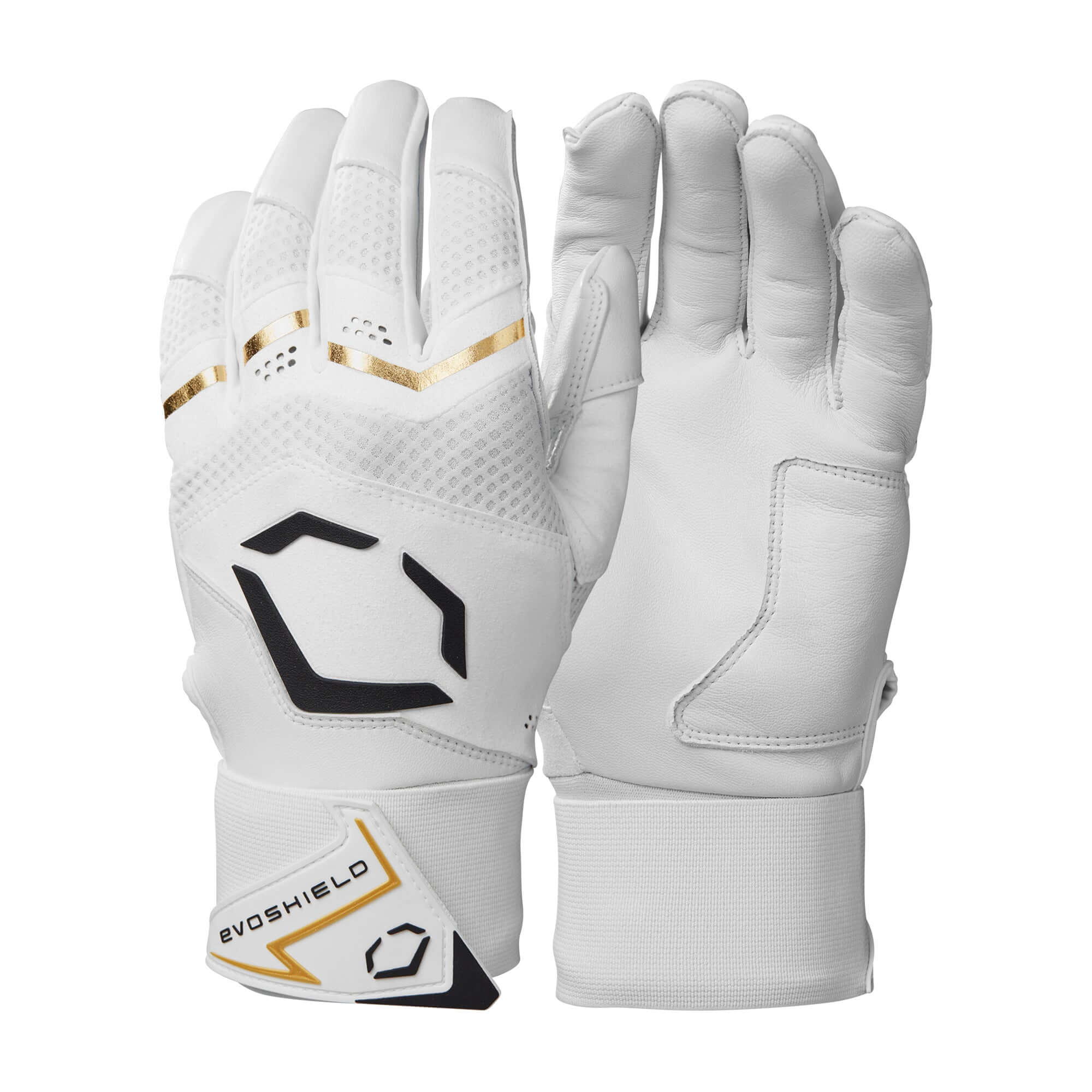 Evoshield Adult Carbyne Batting Gloves With Strap - Team White