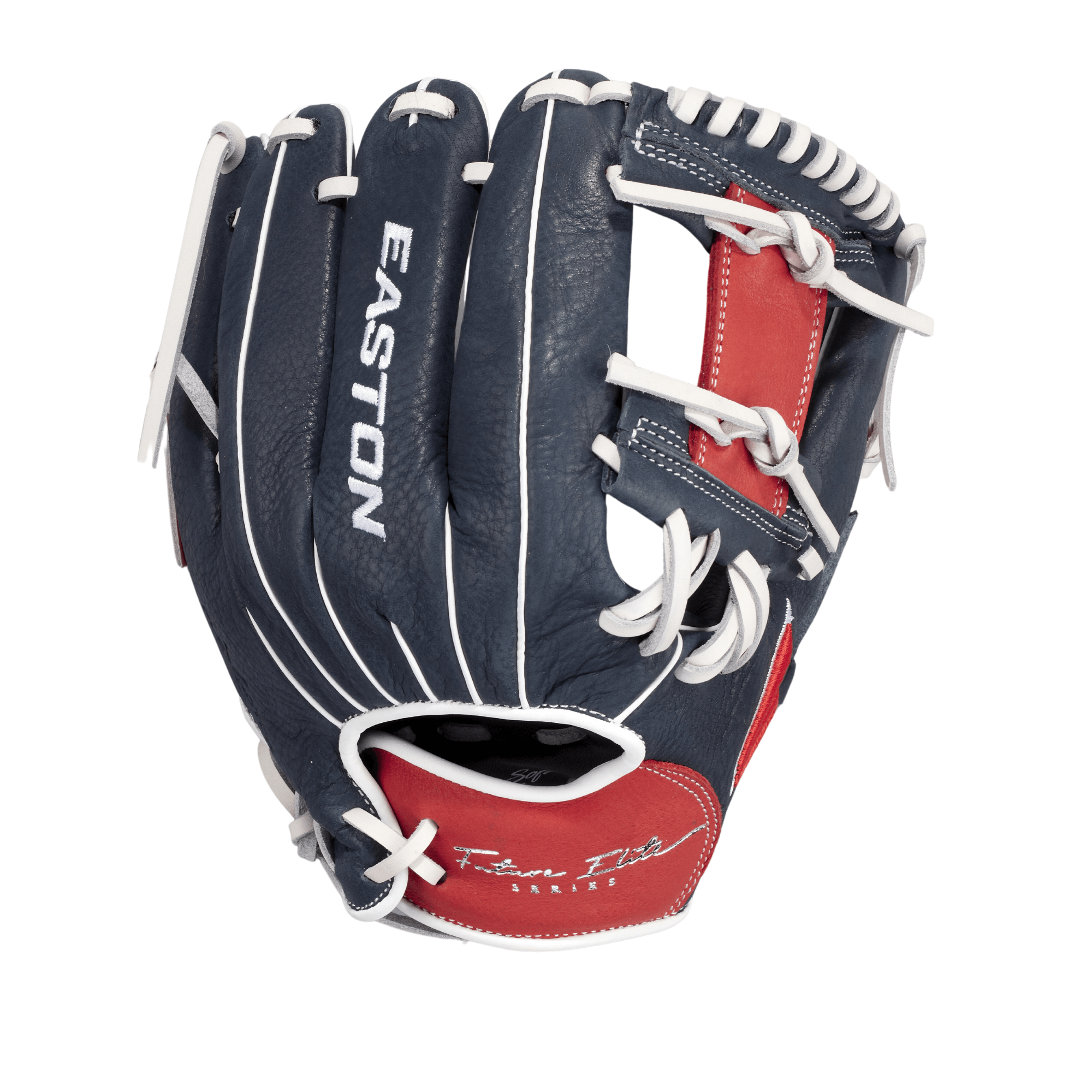 Easton Future Elite Series Youth Baseball Glove 11" Left Hand Throw Navy Red for 11U players.