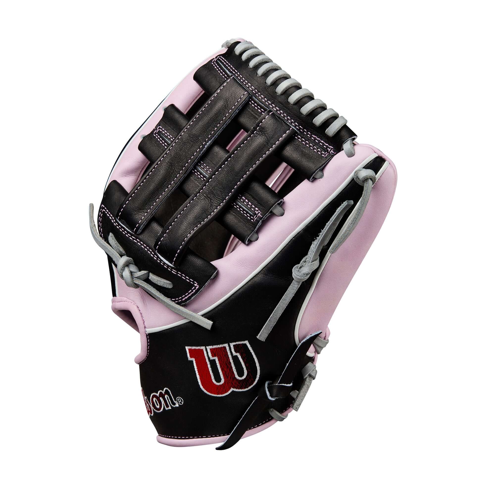 Close-up of left thumb with rolled dual welting for enhanced support and consistency.