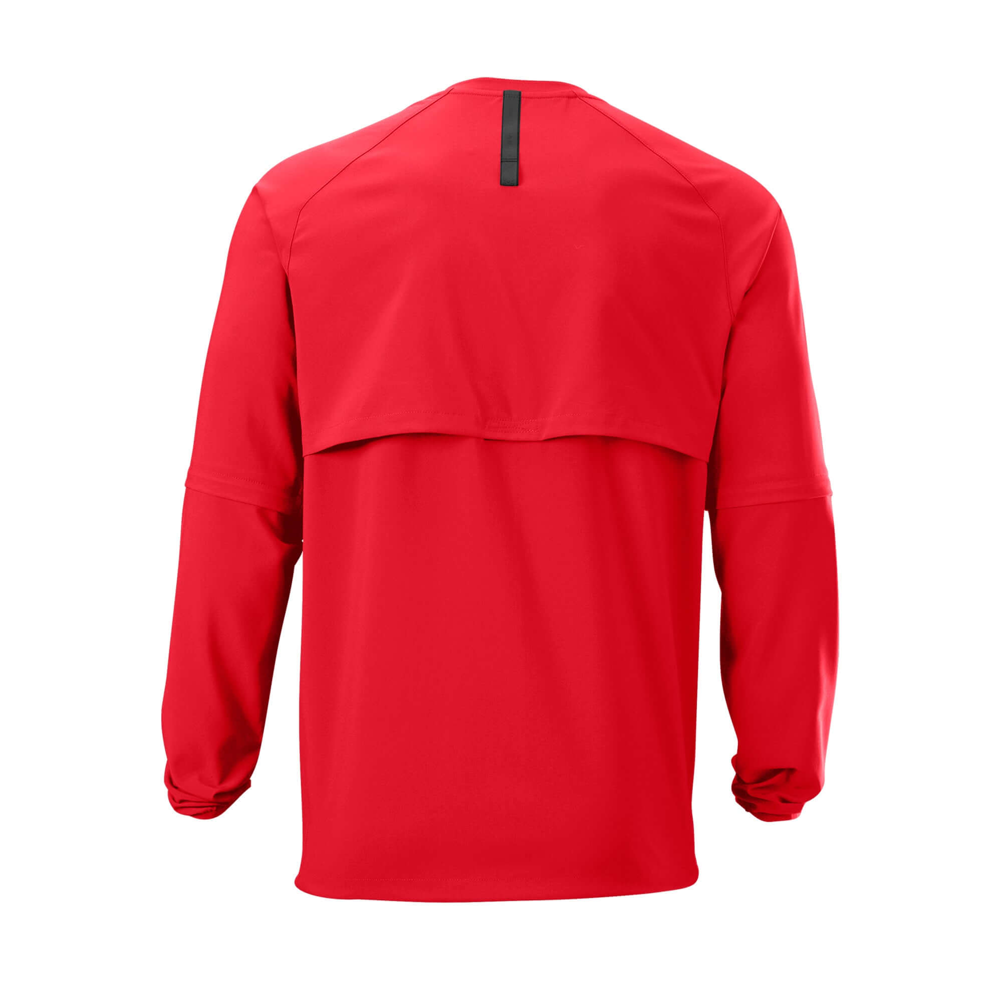 Evoshield Adult Long Sleeve BP Jacket in Scarlet, showing back view with removable sleeves and relaxed fit design.