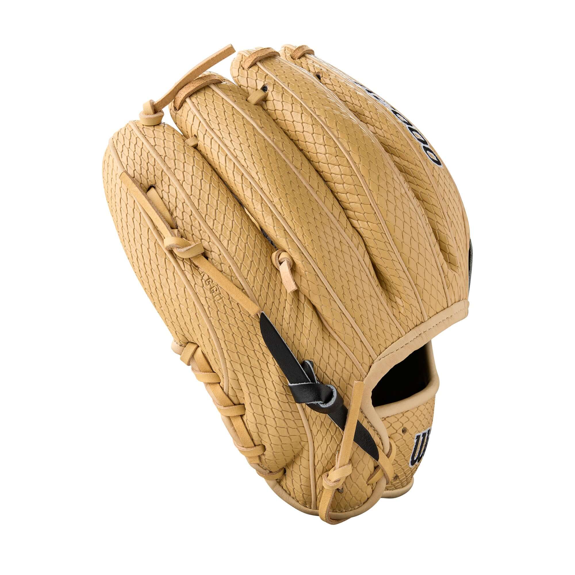 Right side view of the Wilson glove with DriLex Wrist Lining for moisture control and player comfort on the field