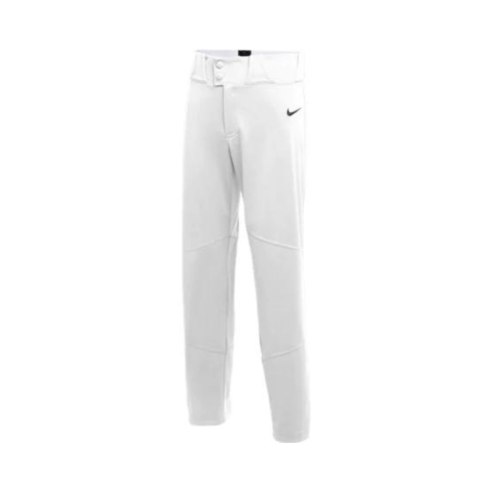 Nike Youth Stock Vapor Select Pant in white, lightweight baseball pant with gripper waistband and ventilated back leg.