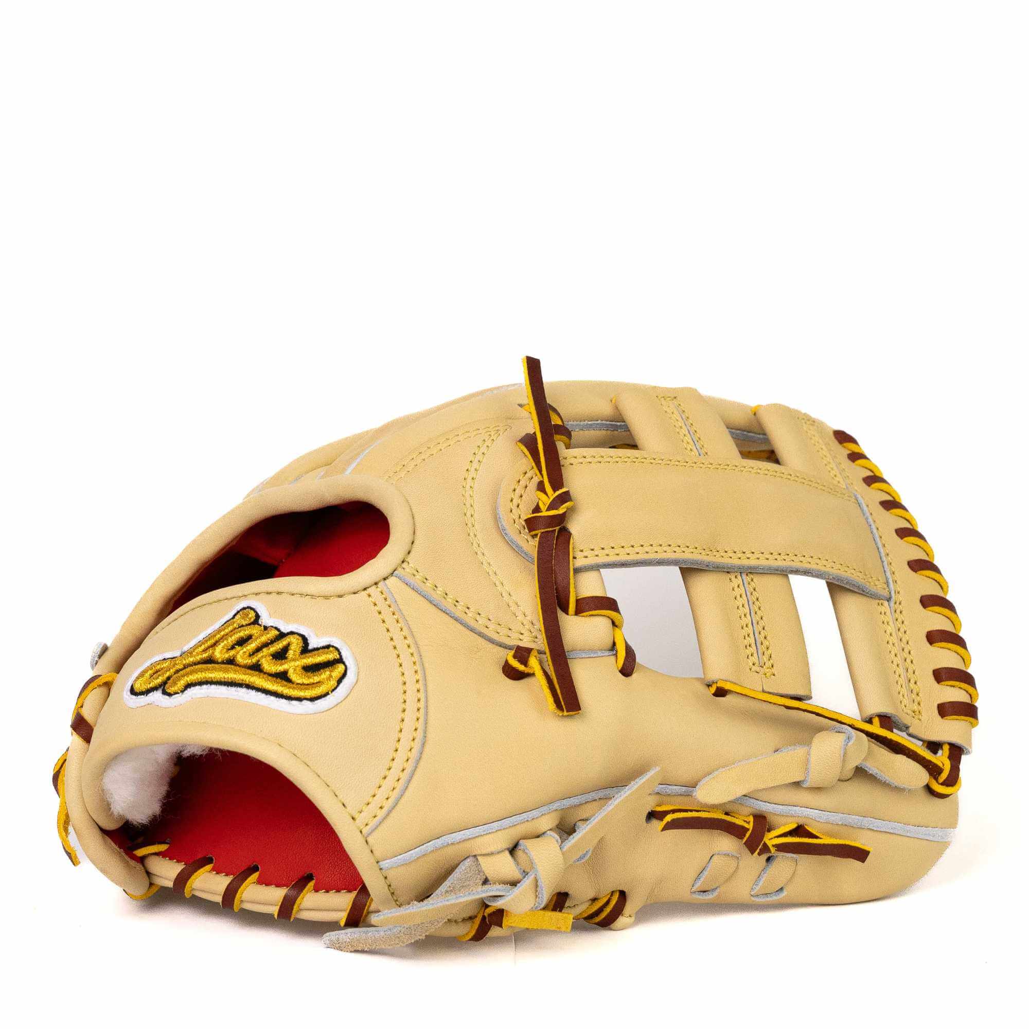 Jax DM-5 infield glove in blonde leather with extra-large pocket and quick transfer design for elite performance.