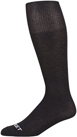 Pro Feet Performance Over-the-Calf socks in black, designed for moisture wicking, arch support, and shock absorbency.
