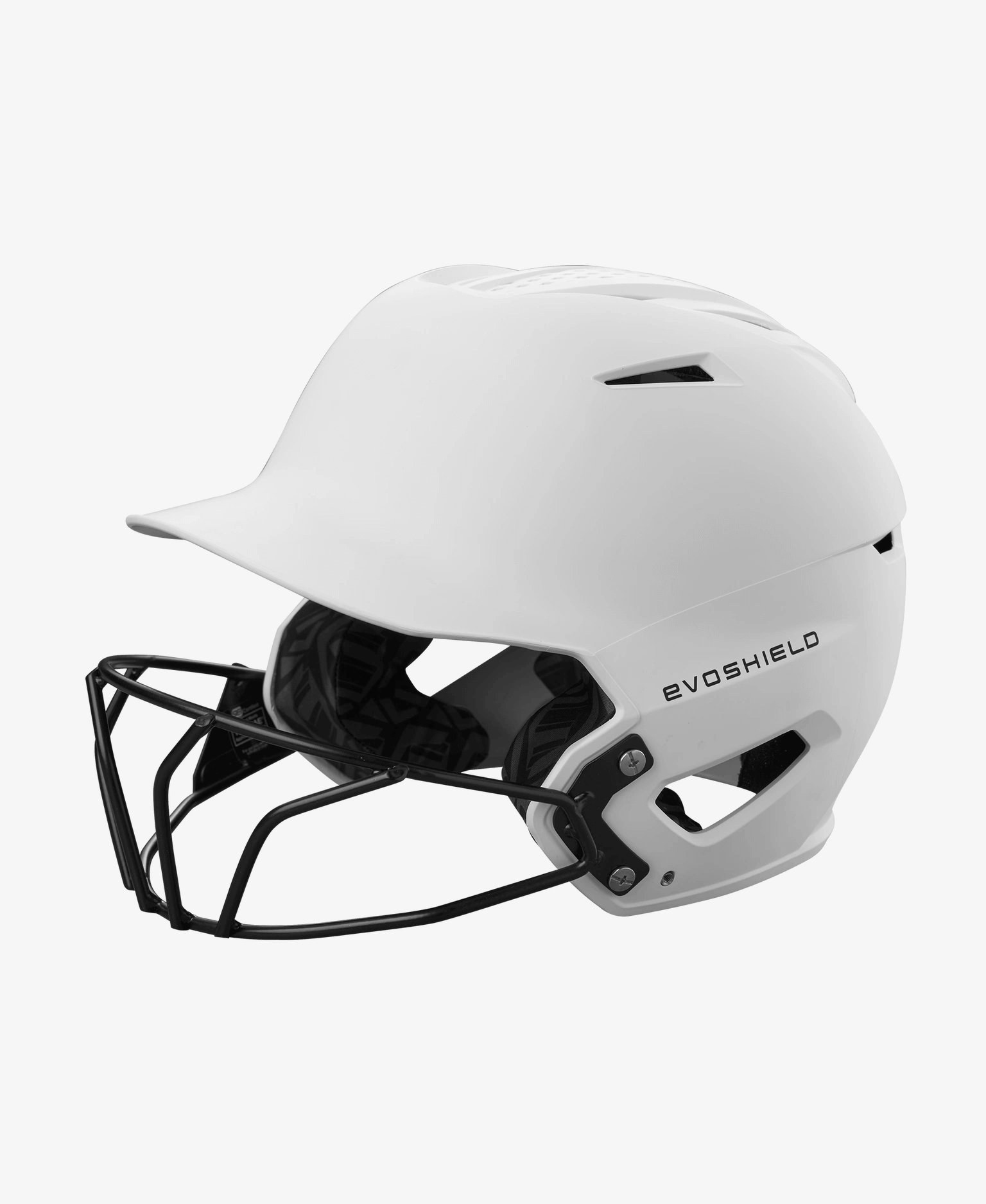 Evoshield XVT 2.0 matte batting helmet with facemask in matte team white.