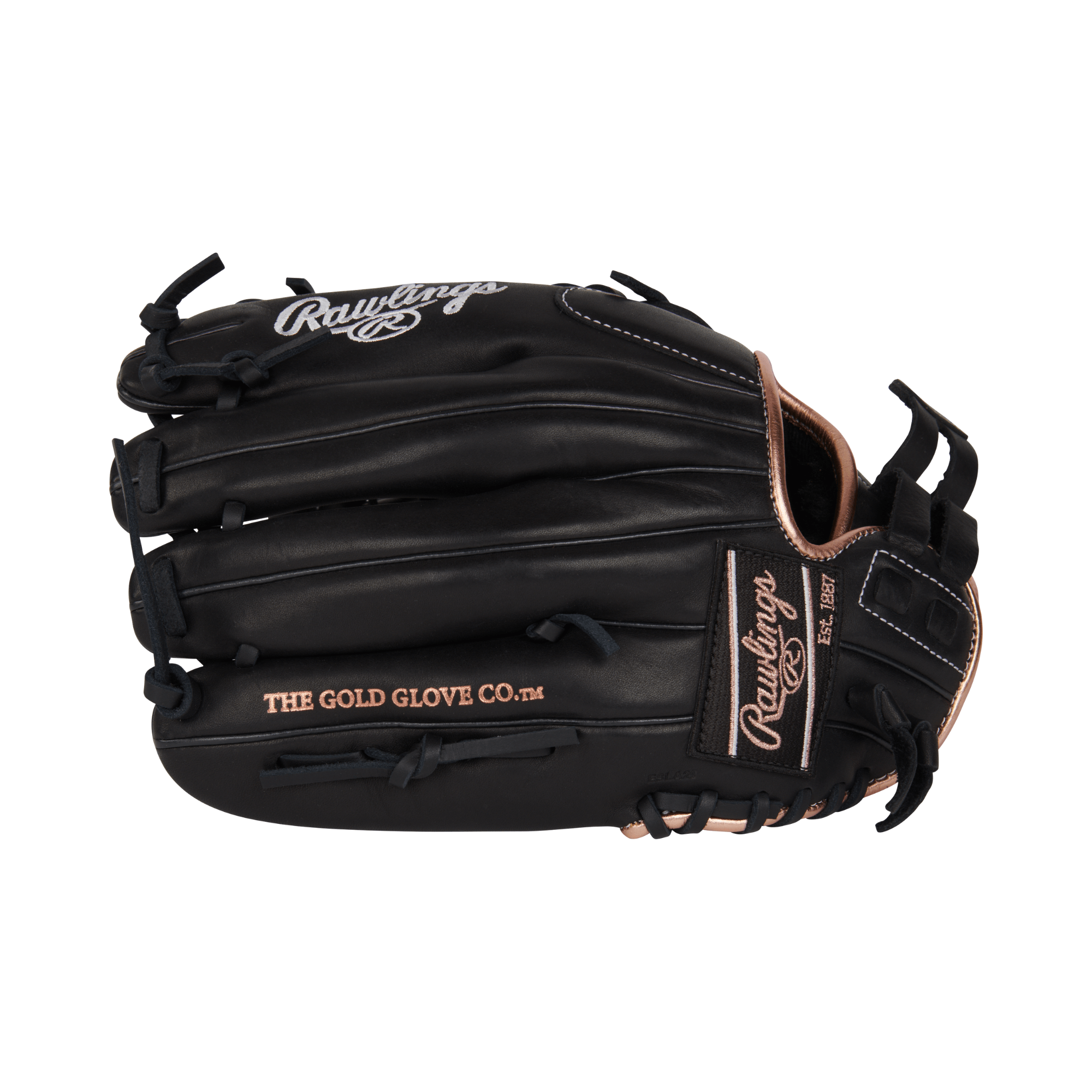Rawlings R9 Series 12" Softball Glove in black, designed for adult fastpitch players, showcasing durability and precision.