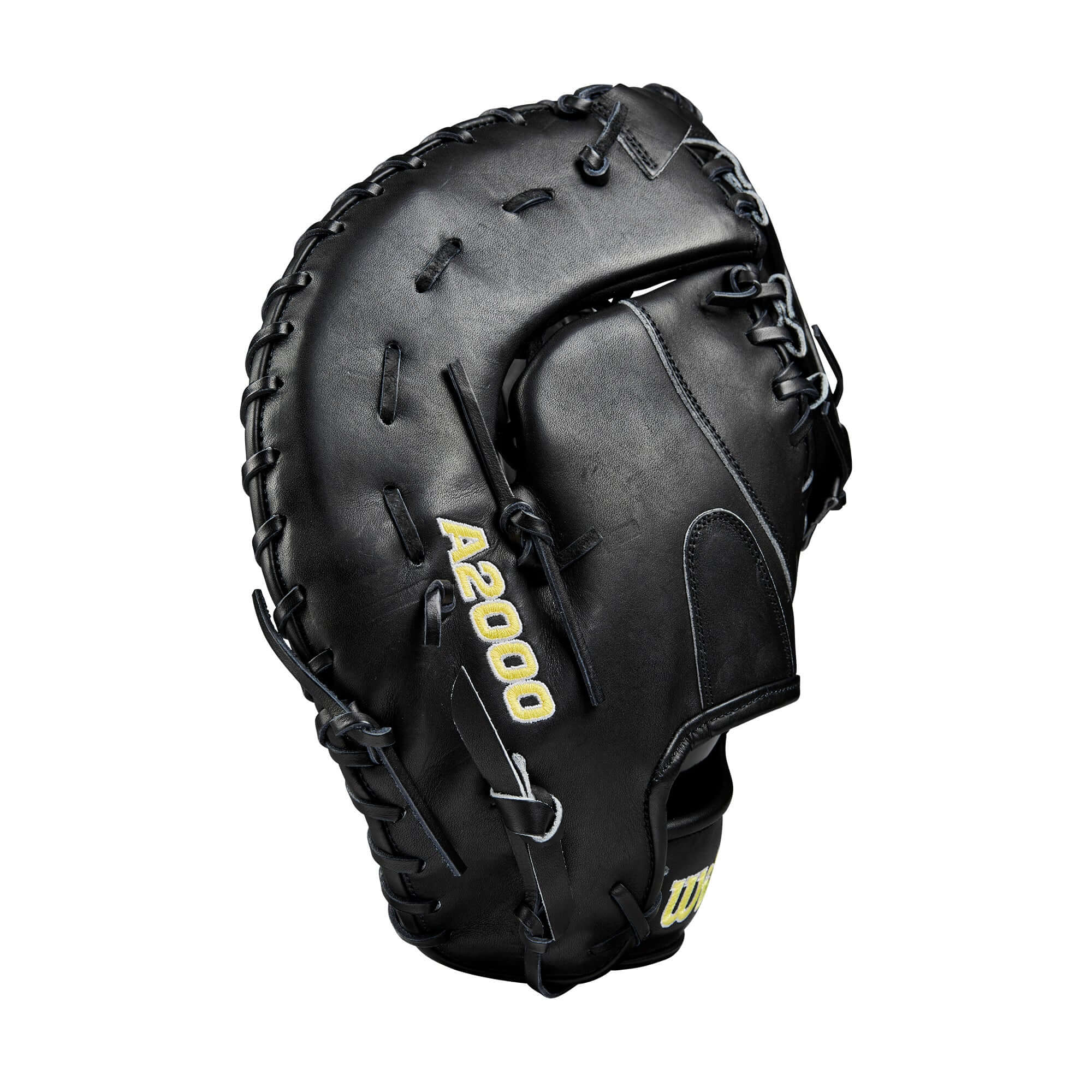 Wilson 2024 A2000 1679 Black First Base Mitt 12.5 inches, designed for infield control and tough plays.