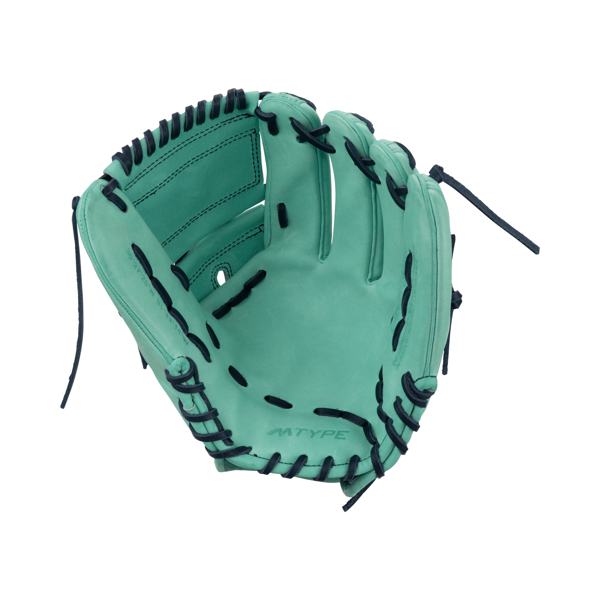 Marucci Capitol M Type 45A2 12.00 Two-Piece Glove in teal, showcasing premium leather and thumb cushioning for comfort.