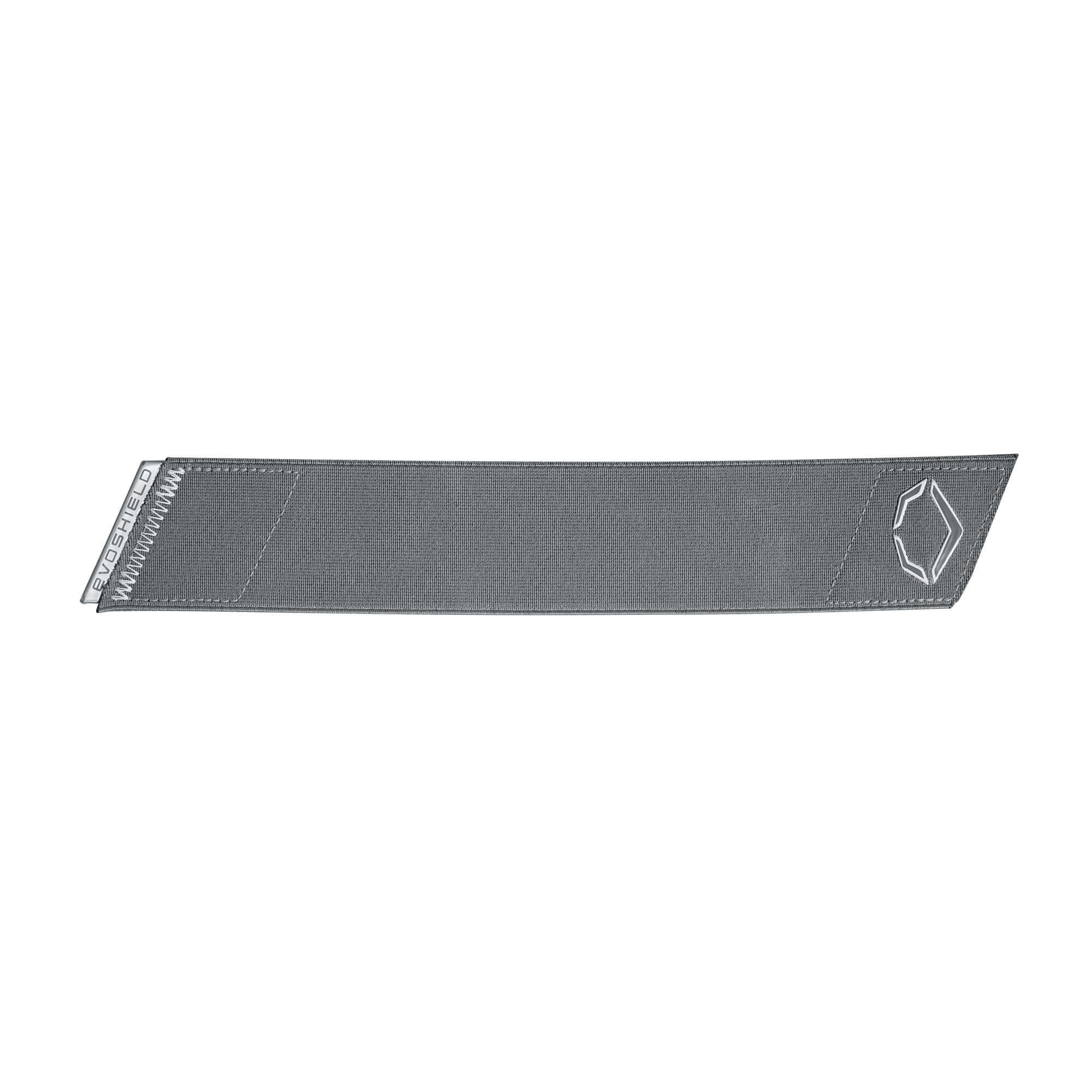 Evoshield Pro-SRZ 2.0 Strap with logo, side view, gray color, adjustable iridescent pull tab visible.