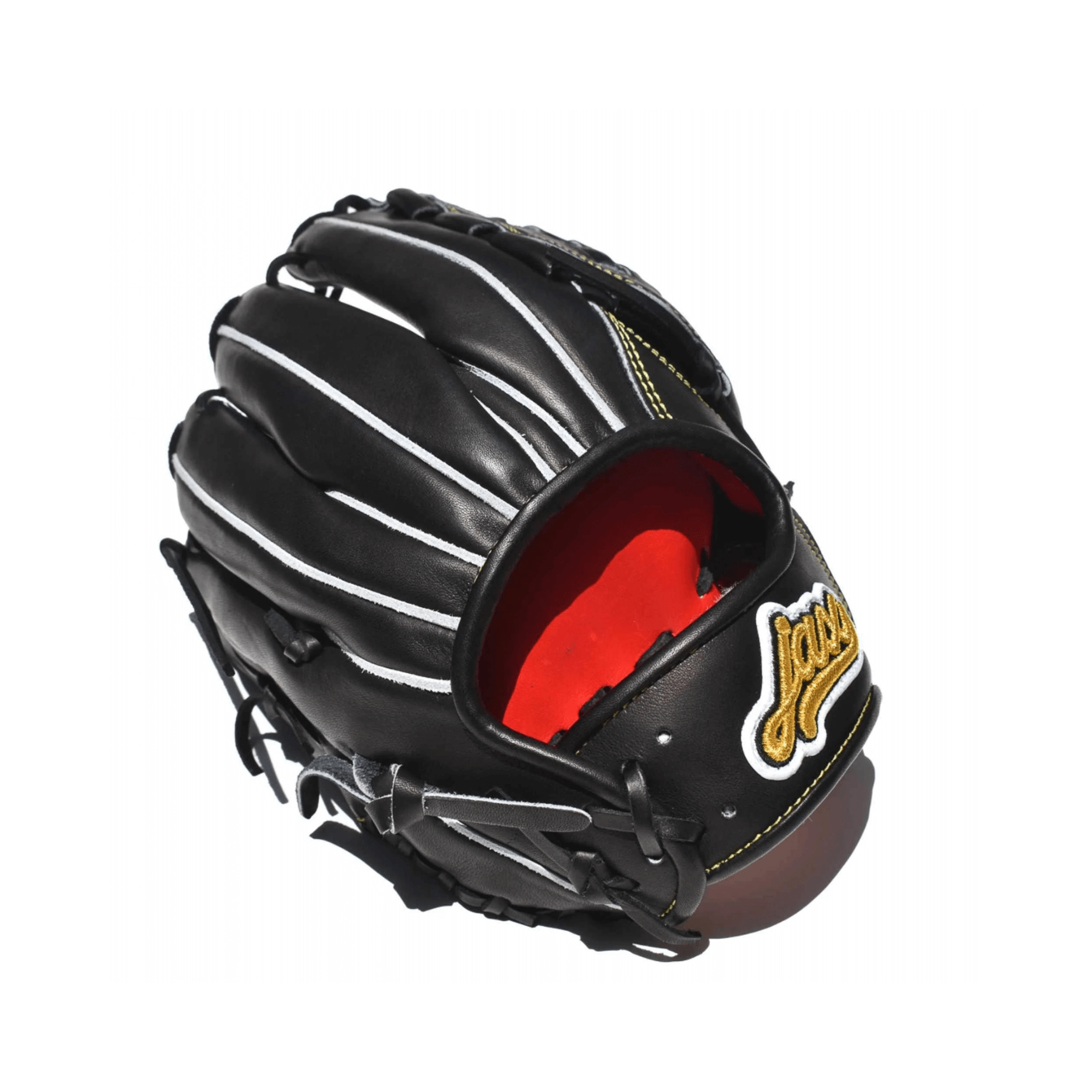 Jax DM-5 infield glove black RHT 11.5 inches, featuring a basket web design and red lining for elite performance.