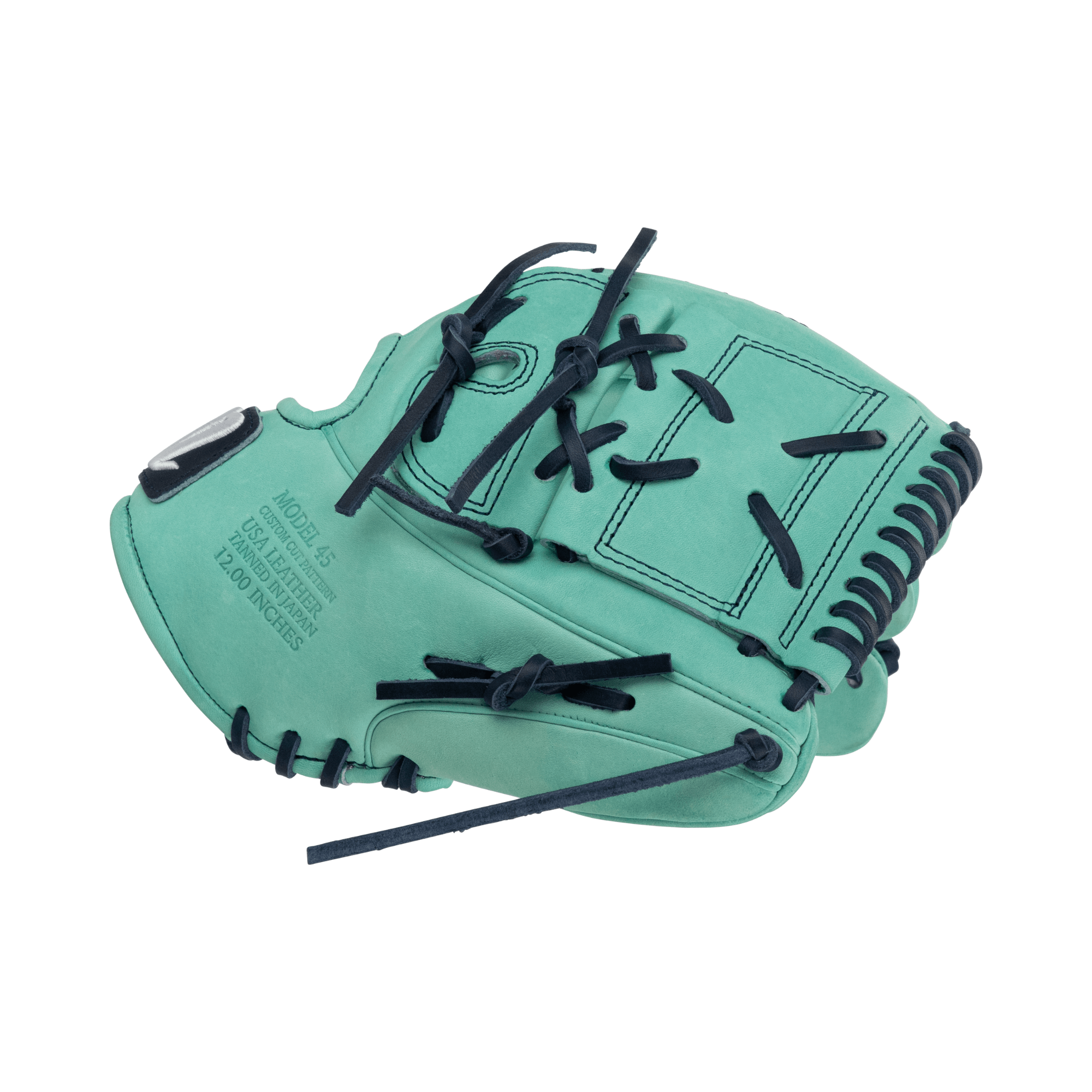 Marucci Capitol M Type 45A2 12-inch two-piece closed baseball glove in teal with black lacing and premium leather.
