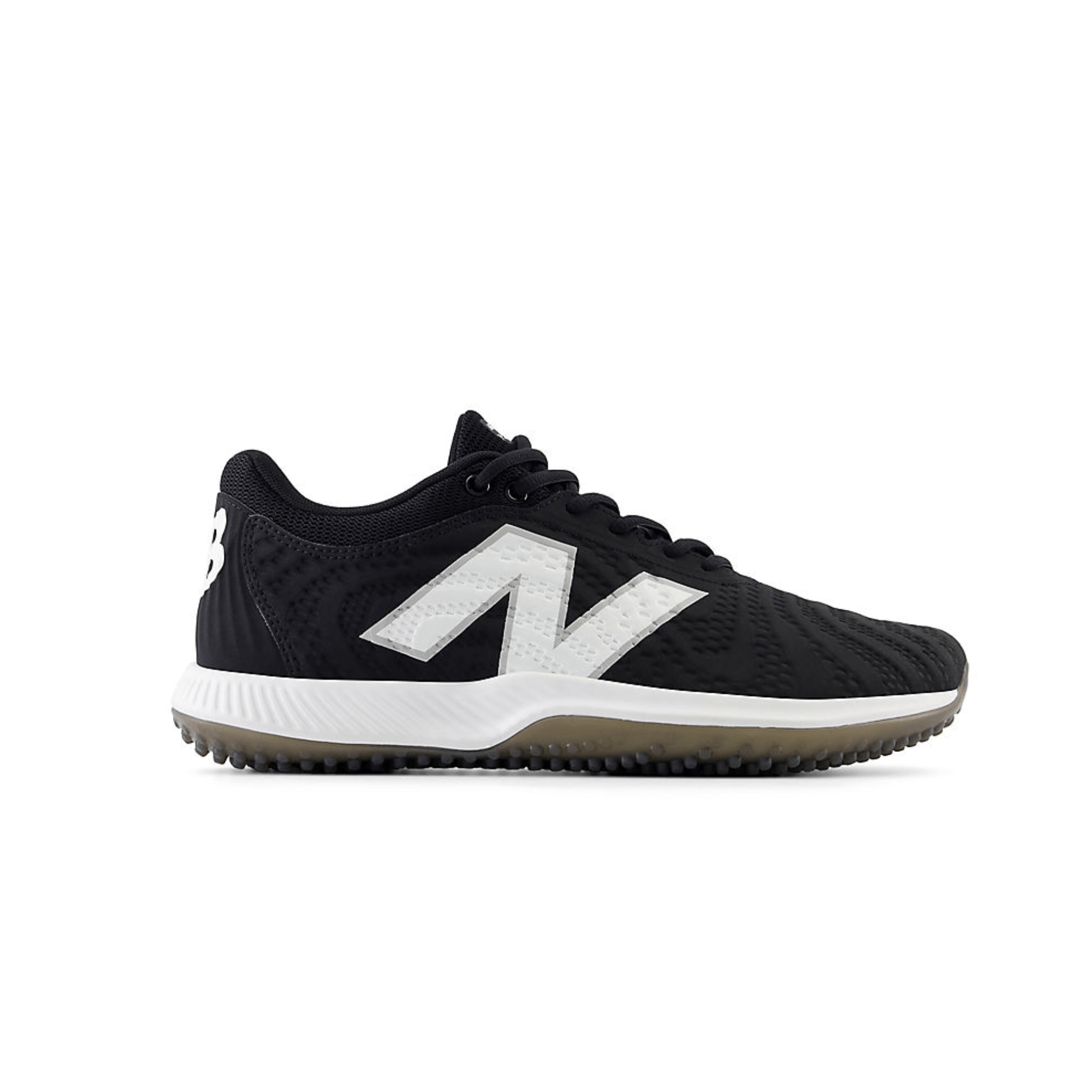 New Balance FuelCell 4040v7 Turf Trainer in black with white logo, ideal for elite athletes and versatile for various surfaces.
