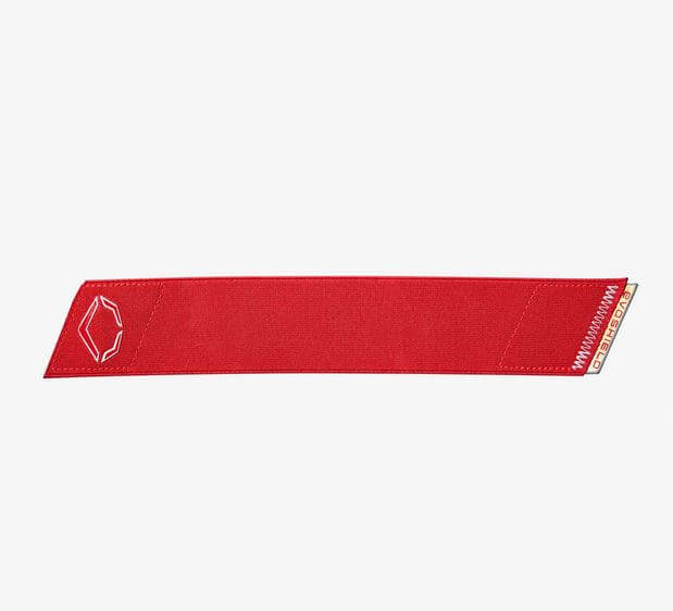 Evoshield Pro-SRZ 2.0 Strap in red, side view with iridescent pull tab visible.