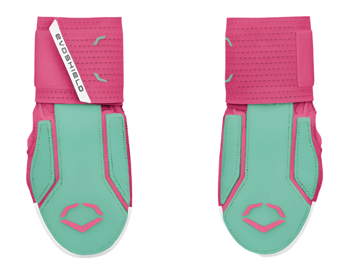 Full view of Evoshield Sliding Mitt 2.0, displaying both front and back hand with vibrant watermelon pattern.