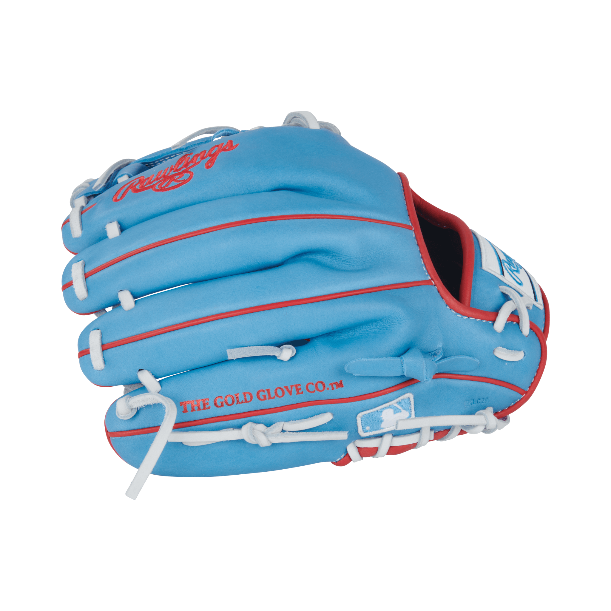 Detailed view of the finger stalls on the Rawlings NXT infield glove with slim ContoUR fit and soft leather construction.