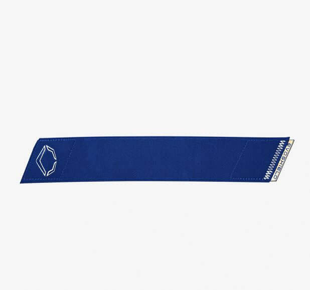 Evoshield Pro-SRZ 2.0 Strap in Victory Blue showing iridescent pull tab and logo detail.