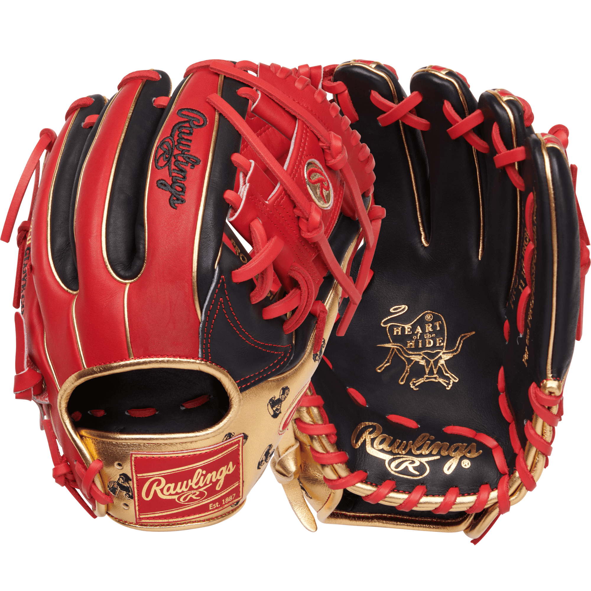 Back and palm view of Rawlings June 2025 Gold Glove Club 11.5-inch Baseball Glove