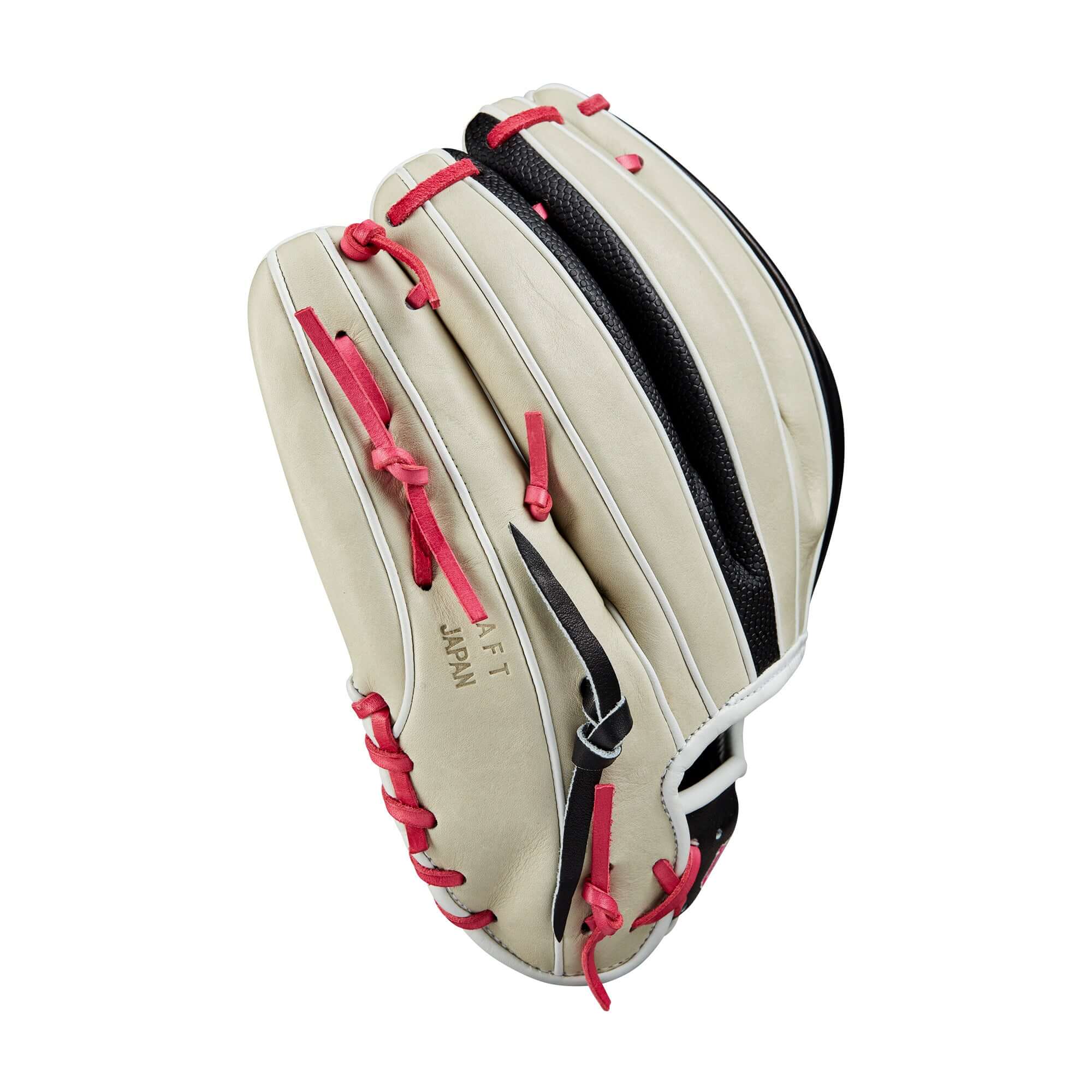 Wilson A2K 1724 June 2024 GOTM infield glove with Pro Stock leather, black and silver design, and bold Savannah Party Animals logos.
