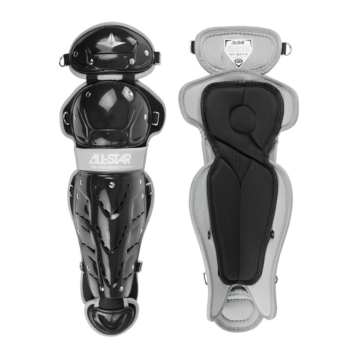 All-Star Top Star Catcher's Kit featuring durable black headgear and padded chest protector, designed for youth catchers age 9-12.